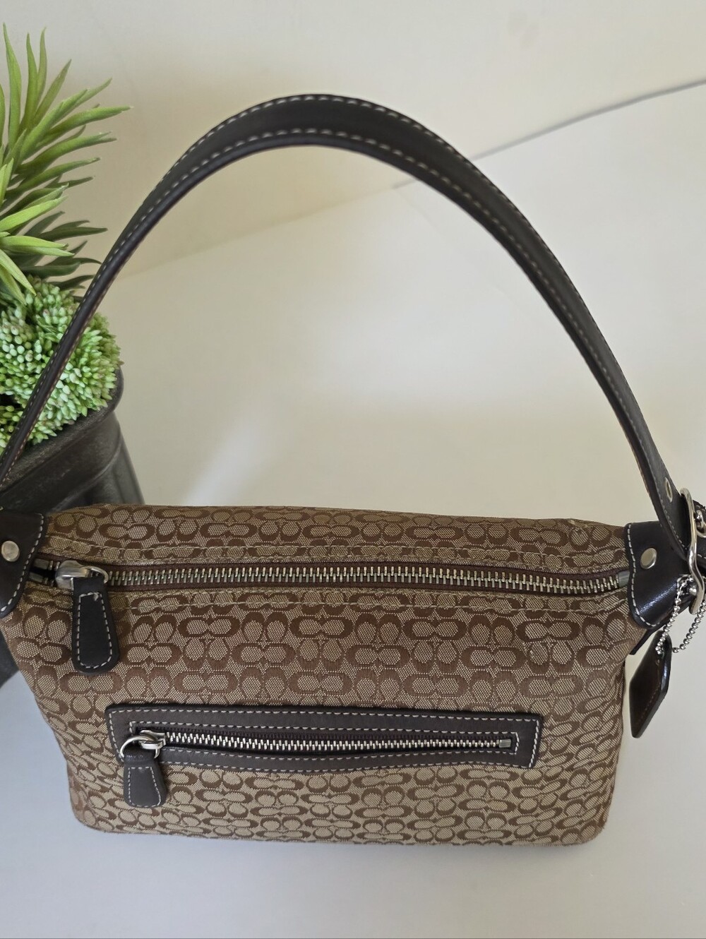 Coach Hamptons Soho Mini Signature Jacquard Baguette Shoulder Bag Y2k - Picture 5 of 12